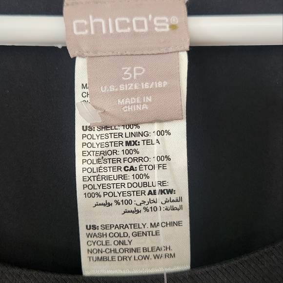 Chico's Black and Pink Sleeveless Blouse w/ Embroidered Flowers. Beautiful Top - Picture 2 of 9